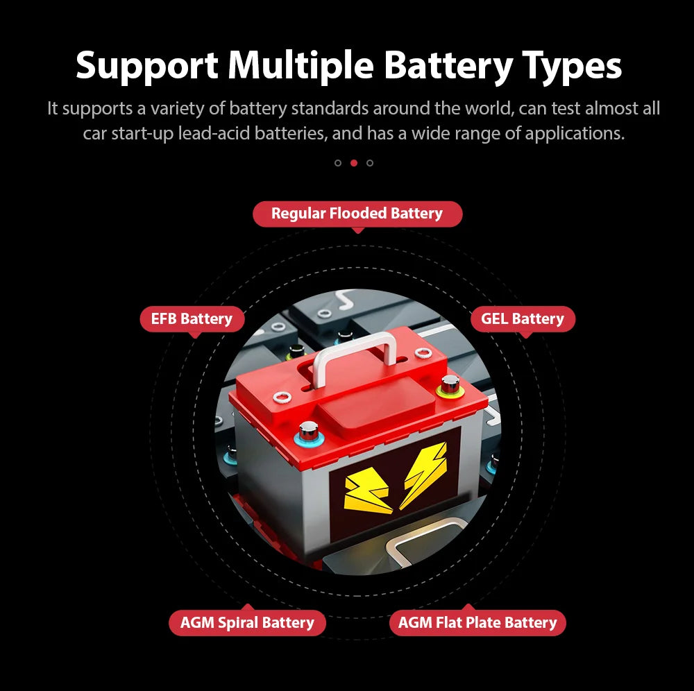 Testeur de batterie EDIAG BM580 6V/12V – Testeur de batterie professionnel (2–220Ah)