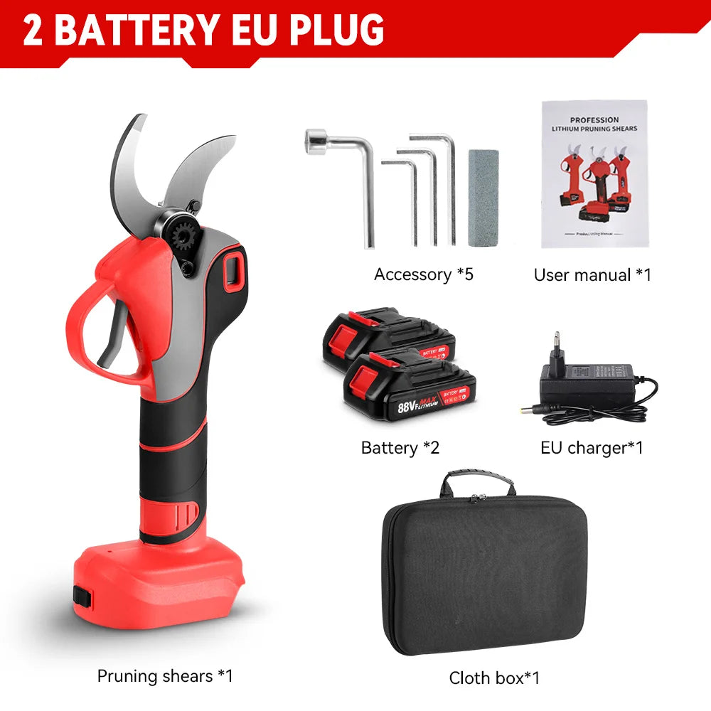 Sécateur électrique sans balais ONEVAN 1500 W – 2 vitesses – 50/60 mm – Compatible avec les outils sans fil Makita