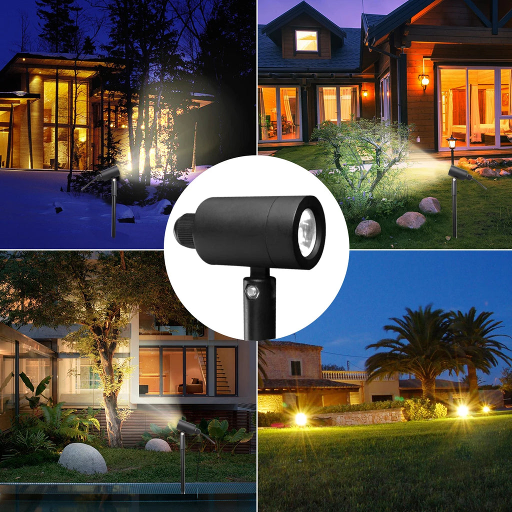 💡 Projecteur de jardin encastrable LED QACA IP67 – Lampe paysagère en aluminium 12 W (blanc chaud / blanc)