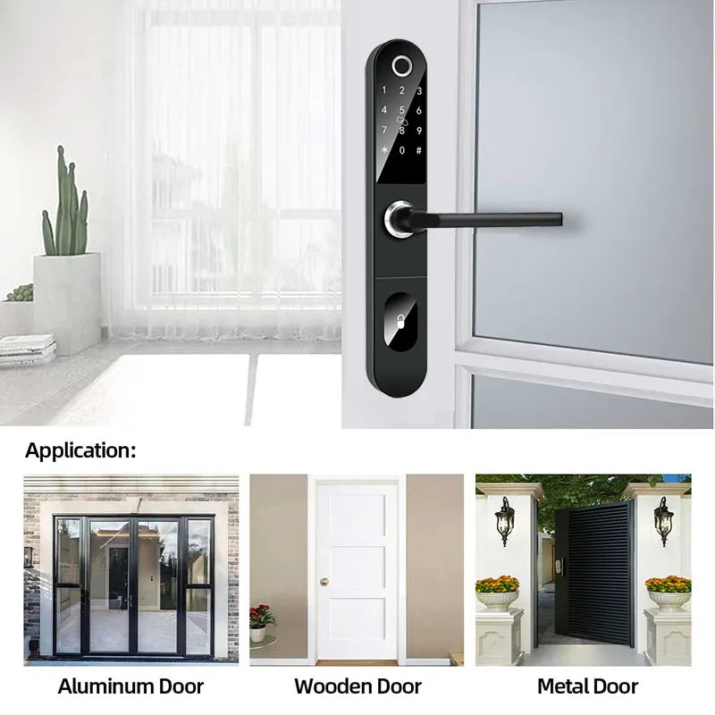 Serrure de porte intelligente EASLOC CX-641 avec application TTLock – Accès par empreinte digitale, code et application