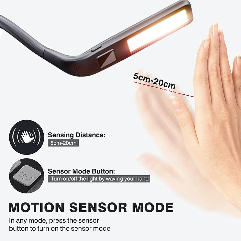 Aixinpin Wiederaufladbare Nackenlampe – Intelligente LED-Taschenlampe mit großer Reichweite – Typ-C – Freisprechfunktion & Dimmbar