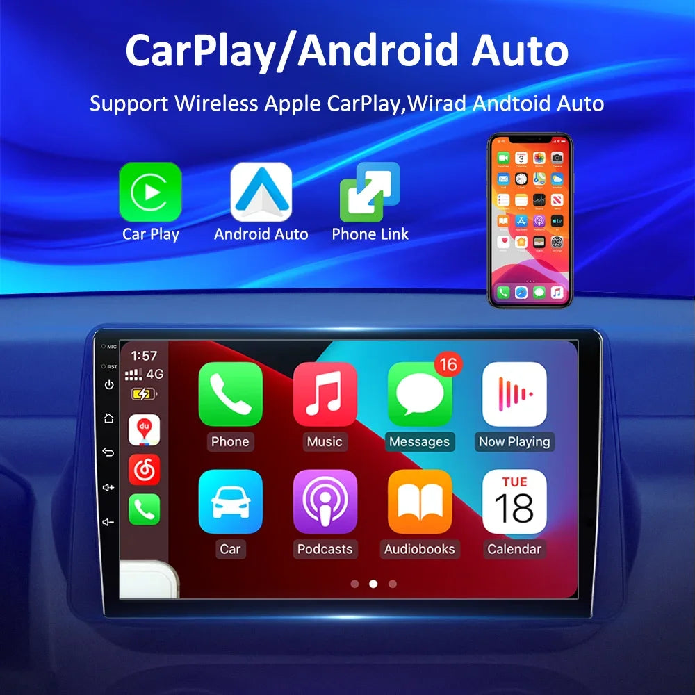 10-Zoll-Android-Autoradio mit CarPlay & GPS für Renault Clio 4 (2016–2019)