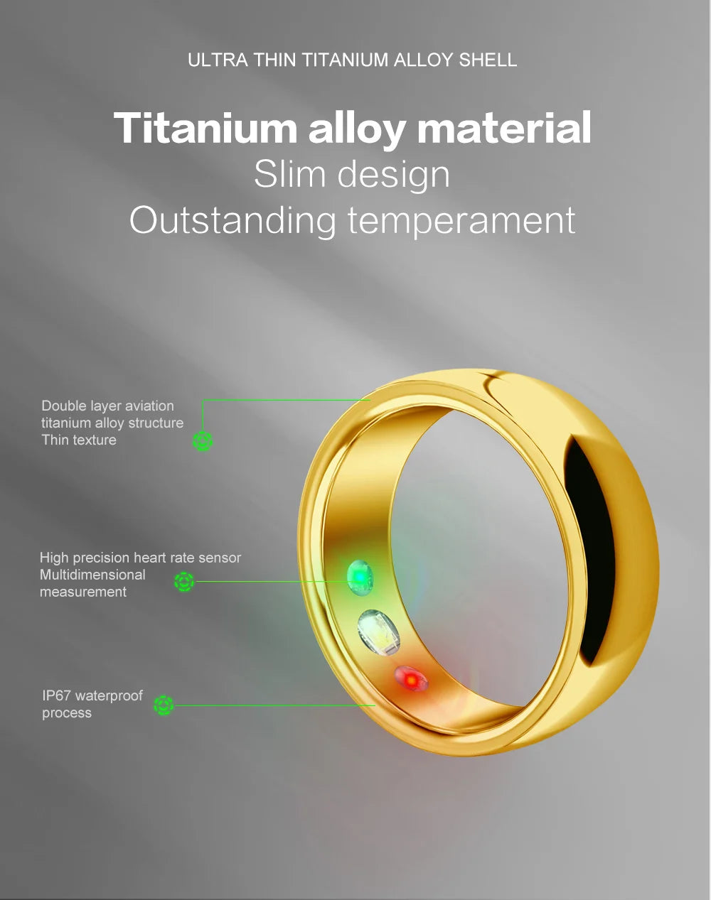 Apex Ring SR300 Smart Health Ring 2024 – Herzfrequenz, SpO₂ & NFC – IP67 Wasserdicht