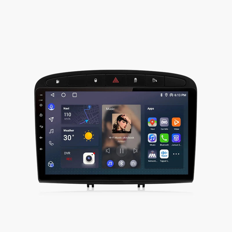 Autoradio Junsun compatible CarPlay et Android Auto – Peugeot 308 / 308S / 408 (2012–2020) – Navigation multimédia Android