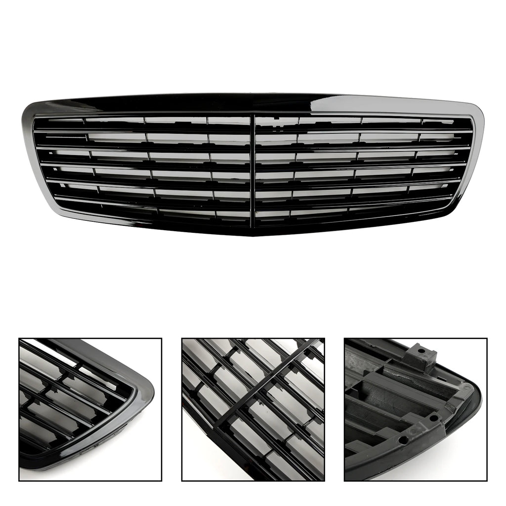 🚘 Glanzend Schwarzer Frontgrill für Mercedes-Benz E-Klasse W211 E320 / E350 / E55 AMG (2002-2006)