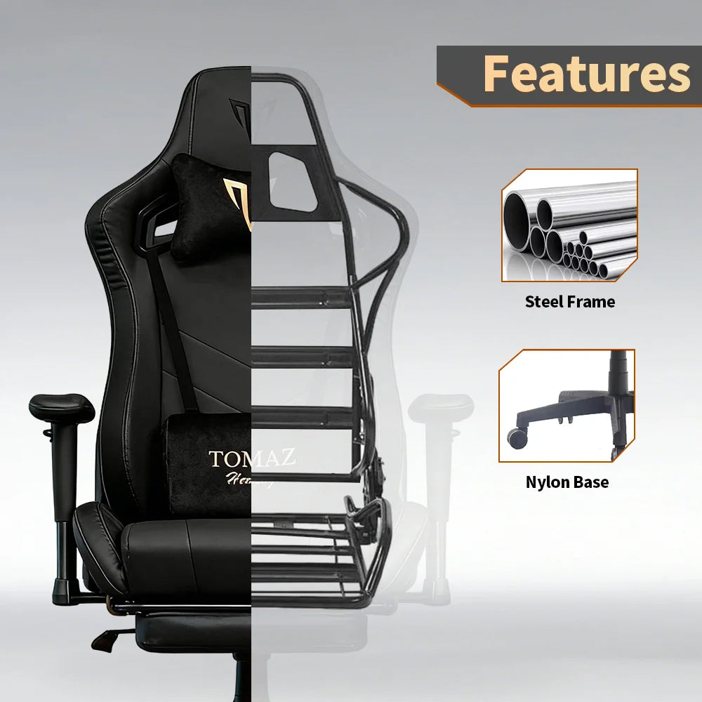 Chaise Gaming Ergonomique avec Dossier et Hauteur Réglables – Fauteuil Gamer de Luxe avec Fonction de Massage