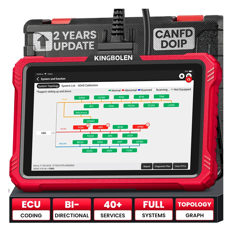 Outil de diagnostic OBD2 Kingbolen K10 Elite – Scanner de diagnostic automobile complet (plus de 110 marques de voitures)