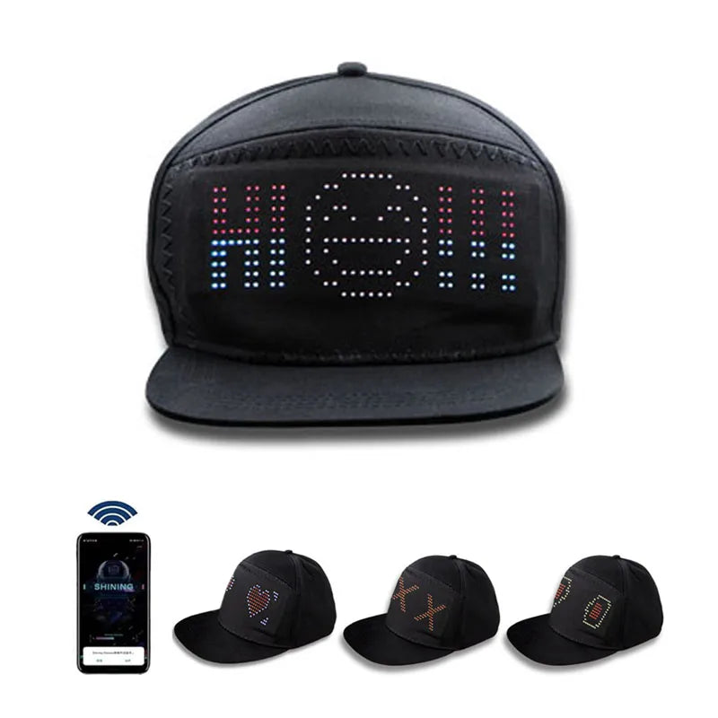 LED-Kappe mit Lauftext – App-gesteuerte LED