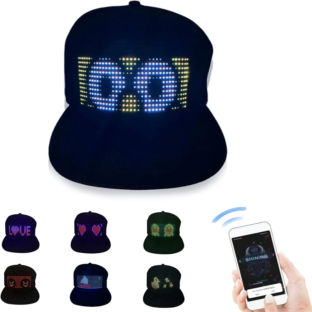 LED-Kappe mit Lauftext – App-gesteuerte LED