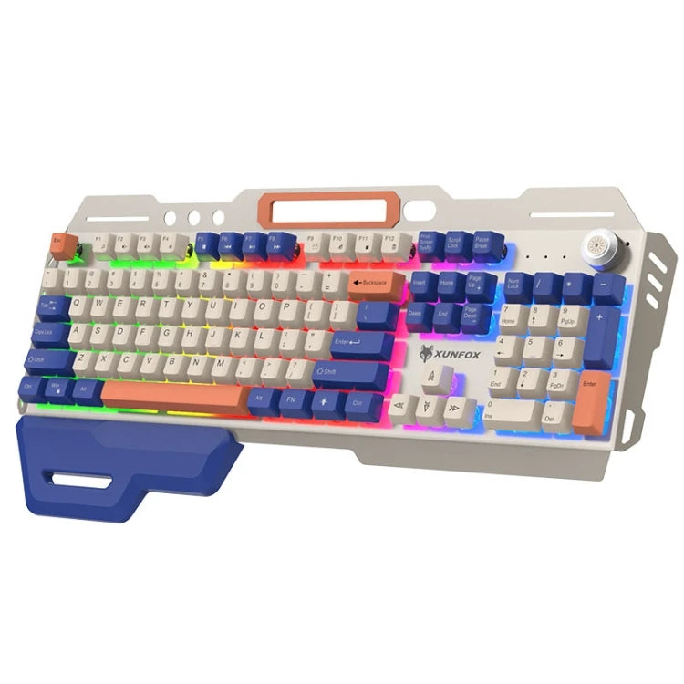 XUNSVFOX K90 Gaming Toetsenbord – Mechanisch Gevoel met RGB Verlichting & Telefoonhouder