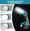 1000 Lumen Zaklamp voor Makita 18V Accu – Met USB Poort – Werkplaats & Camping Lamp