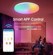 Plafonnier LED intelligent MingBen RGB CCT 45 cm – Rond – Application Bluetooth et télécommande – Intensité variable