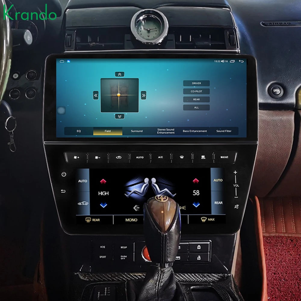 Krando 12.3” Android Navigatie + Airco Scherm voor Maserati Quattroporte 2004-2012 – CarPlay & 4G