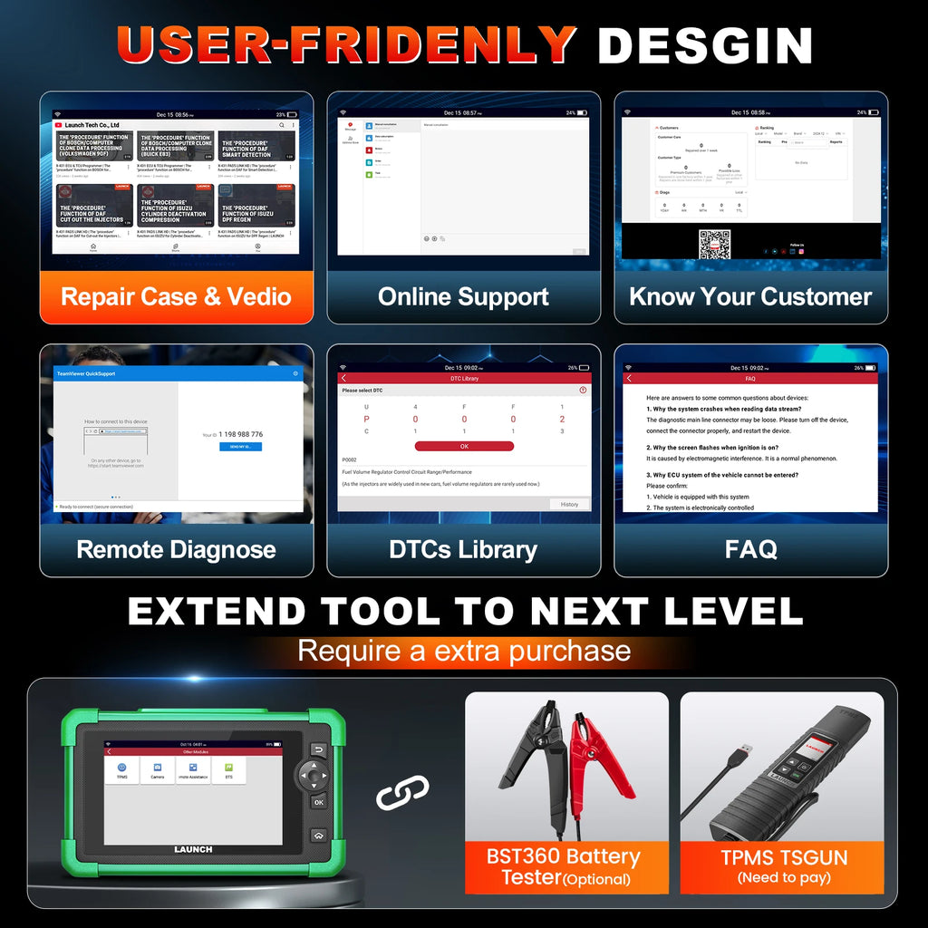 Outil de diagnostic LAUNCH CRP919 EV OBD2 – Lecteur de codes professionnel pour motos et véhicules électriques neufs