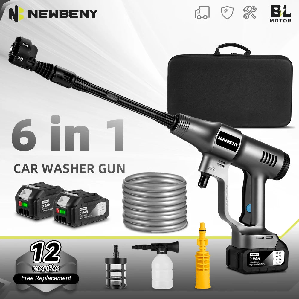 🚿 Newbeny 200 Bar Akku-Hochdruckreiniger – Bürstenloser elektrischer Wasserwerfer (18V) 