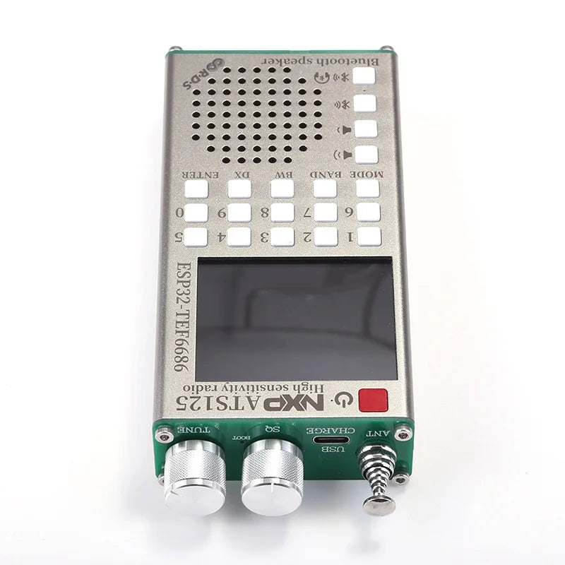 HQXRTEK ATS125 ESP32 Vollbandradio – Tragbarer AM/FM-Empfänger mit Taschenlampe und Digitalanzeige