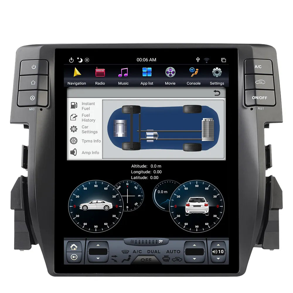 Android 13 Autoradio für Honda Civic (2016–2019) – 10,4-Zoll-Touchscreen-Navigation mit kabellosem CarPlay