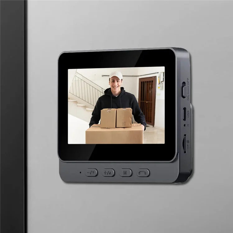 Mini sonnette vidéo intelligente WiFi M10 – 1080p – Écran LCD 4,3 pouces – Sans fil et alimentée par batterie