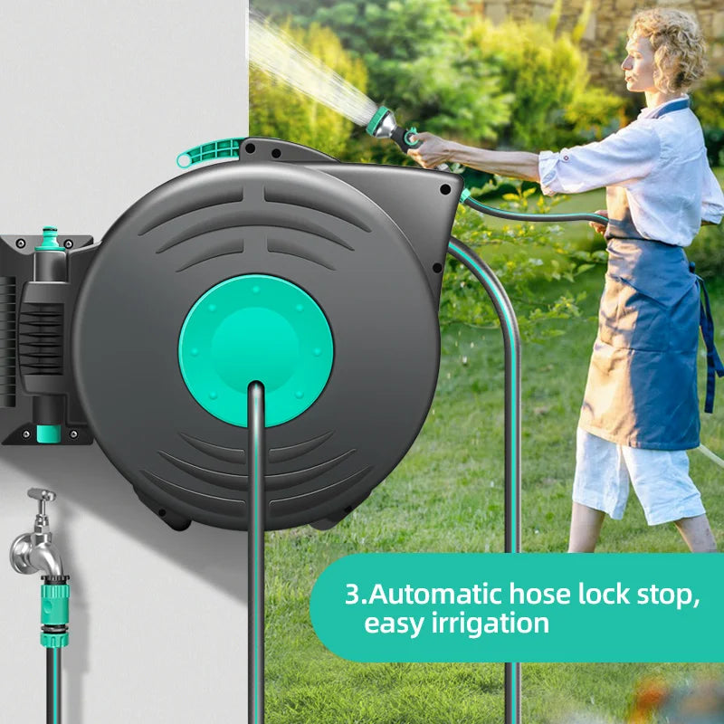 Andeca Wand-Schlauchtrommel mit automatischer Aufrollfunktion – 1/2" – Modell 15HR88 – Blau