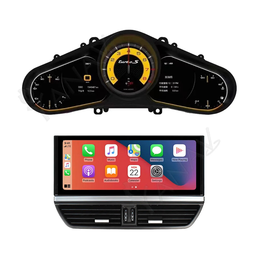 Porsche Cayenne 12.3” Android Écran tactile de Navigation & Compteur numérique (2011–2017) – CarPlay sans fil