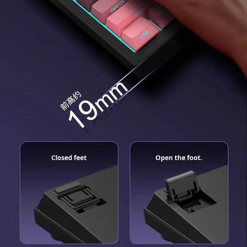 K81 Three-Mode Wireless Mechanical Gaming Keyboard and Mouse – 3-Mode RGB Gaming Set voor Fanatieke Gamers