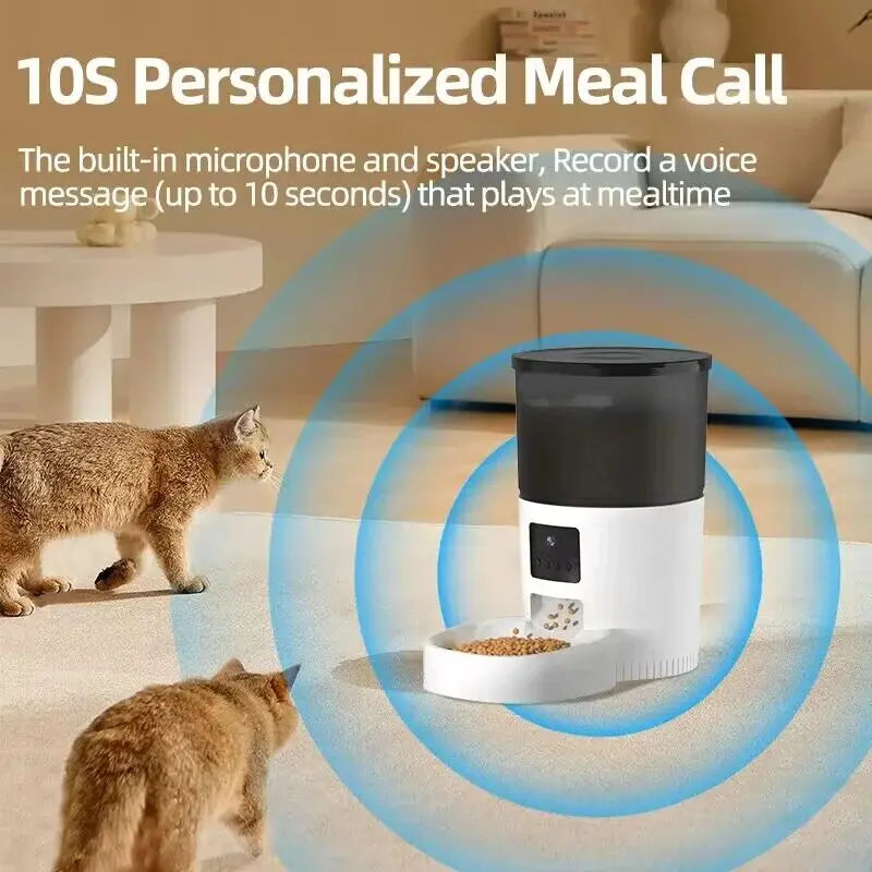 Intelligenter automatischer Futterautomat für Haustiere mit App, Kamera und Sprachaufzeichnung für Katzen und Hunde