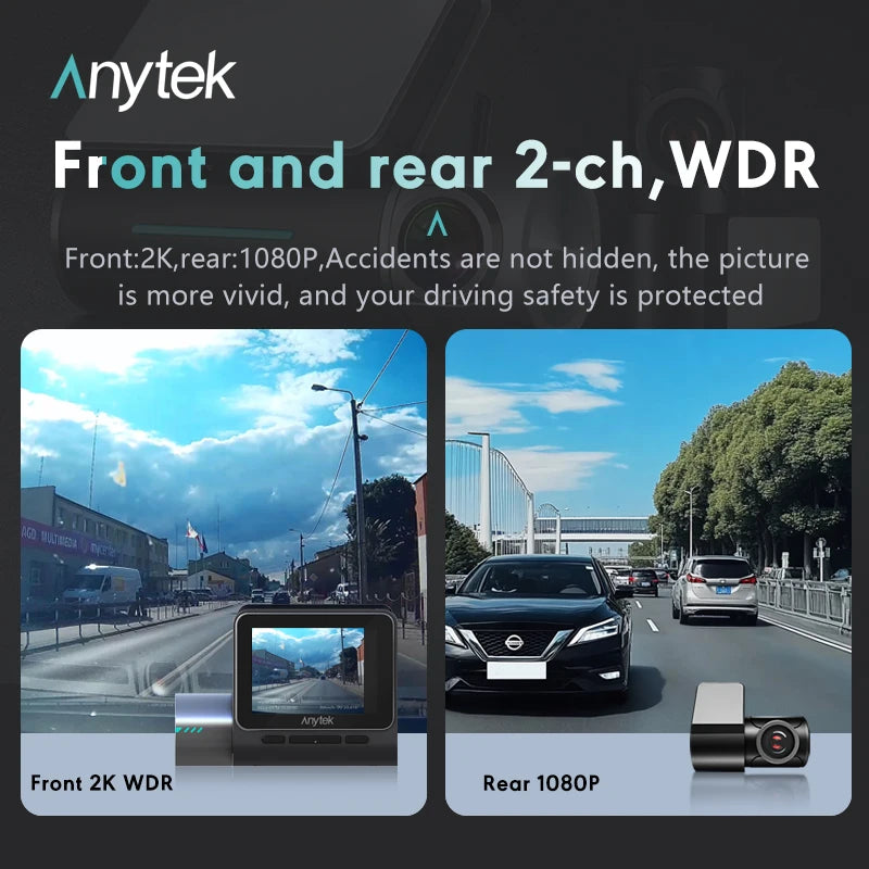 JXD 2" Dual-Dashcam – 180°-Weitwinkel – Nachtsicht – Front- und Rückkamera