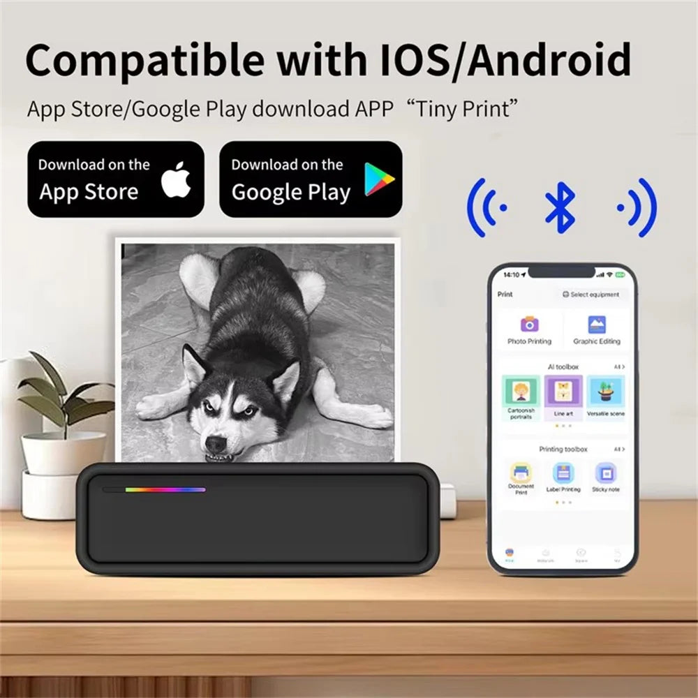 X9 A4 Draagbare Thermische Printer – Inkless Bluetooth Printer voor Thuis & Kantoor