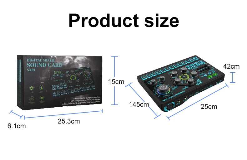 Carte son pour streaming en direct avec effets – Table de mixage audio USB pour podcasts et streaming