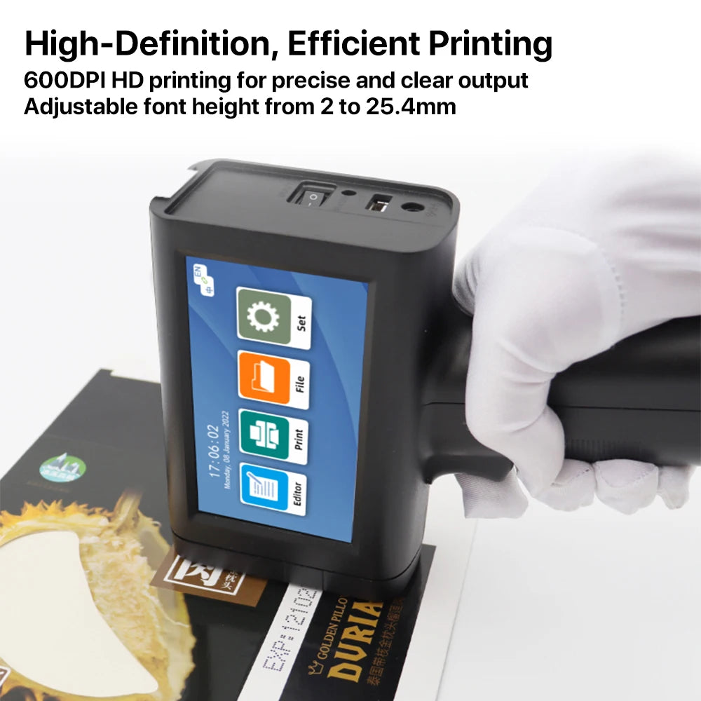 Imprimante jet d'encre TIJ portable haute vitesse M20 25,4 mm – Sublimation et codage
