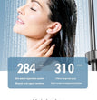 Luxus Thermostatische Regendusche Set Schwarz – Messing Duscharmatur mit Handbrause & Massagestrahlen