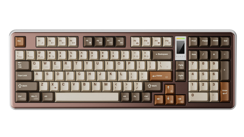 Clavier mécanique Ajazz AC100 en aluminium – Clavier de jeu RGB tri-mode avec boîtier en aluminium