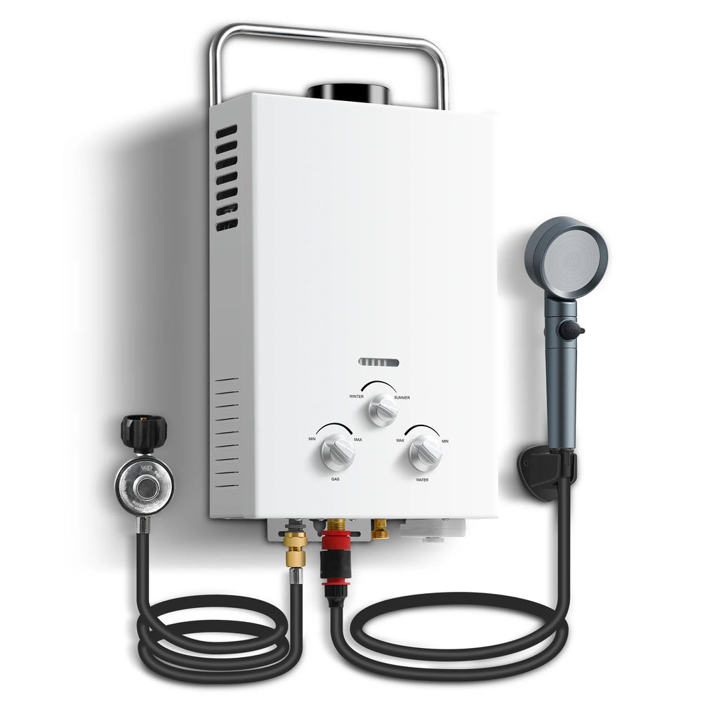 Chauffe-eau instantané au propane JSD001-6L pour l'extérieur – Chauffe-eau à gaz portable de 6 L pour le camping et les véhicules récréatifs