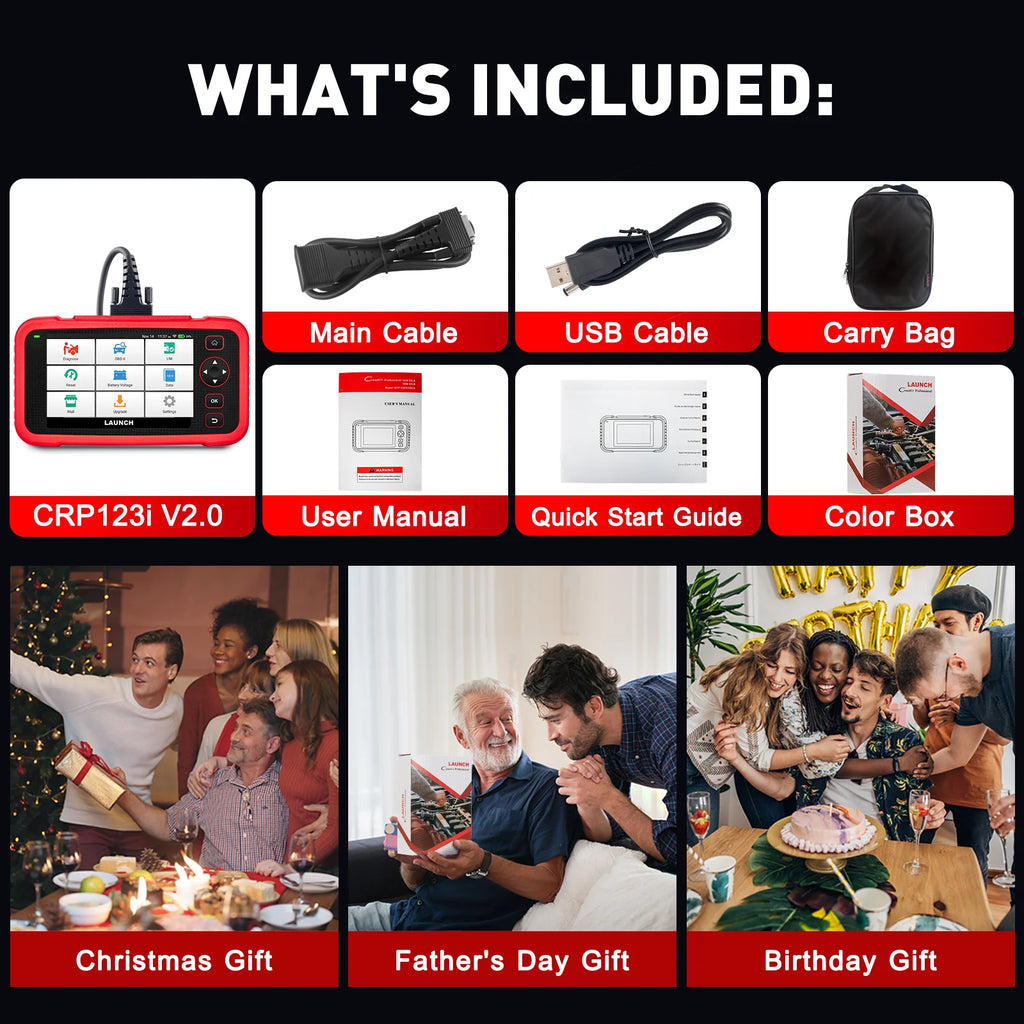 Lancement de l'outil de diagnostic OBD2 CRP123I V2.0 – Scanner système complet (plus de 110 marques de voitures)