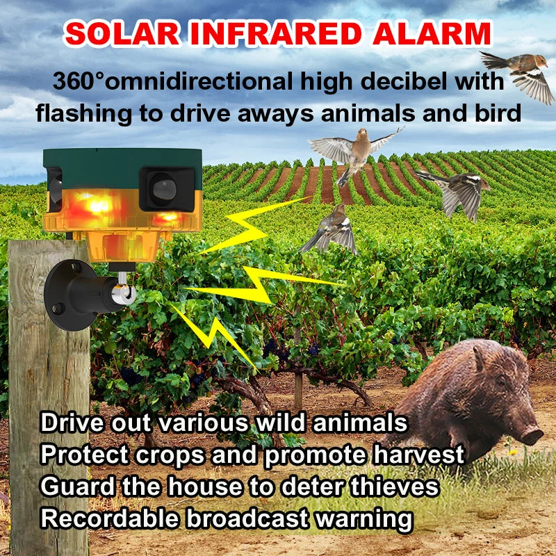 Solar Ultrasone Dierenverjager – Hond Blaffen Deterrent met Sensor & Zaklamp