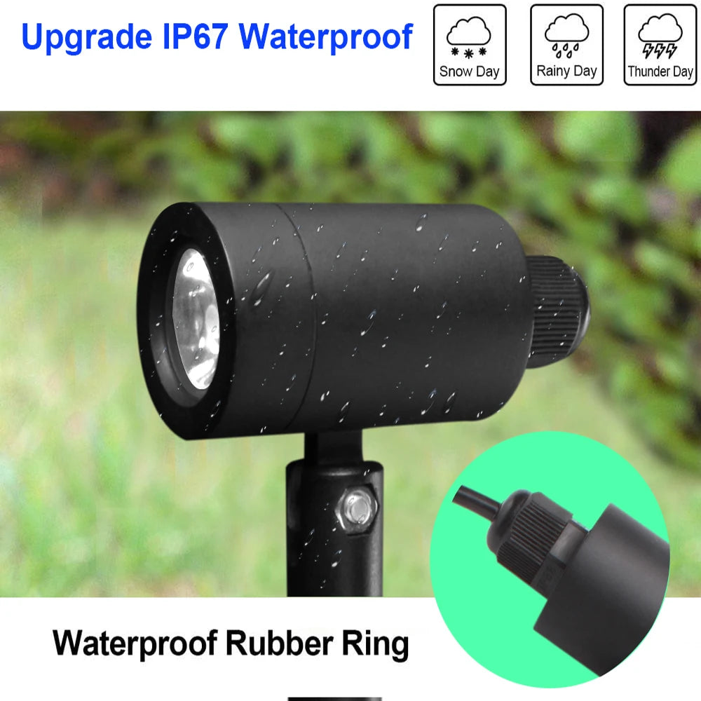 💡 Projecteur de jardin encastrable LED QACA IP67 – Lampe paysagère en aluminium 12 W (blanc chaud / blanc)