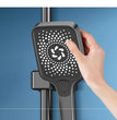 Luxus Thermostatische Regendusche Set Schwarz – Messing Duscharmatur mit Handbrause & Massagestrahlen