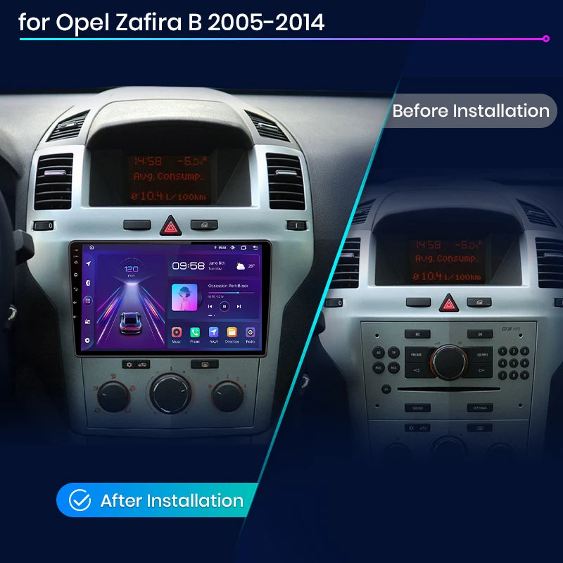 Opel Zafira B / Astra H Android 13 Autoradio 9 Inch – 8GB+256GB – CarPlay &amp; Android Auto – Junsun