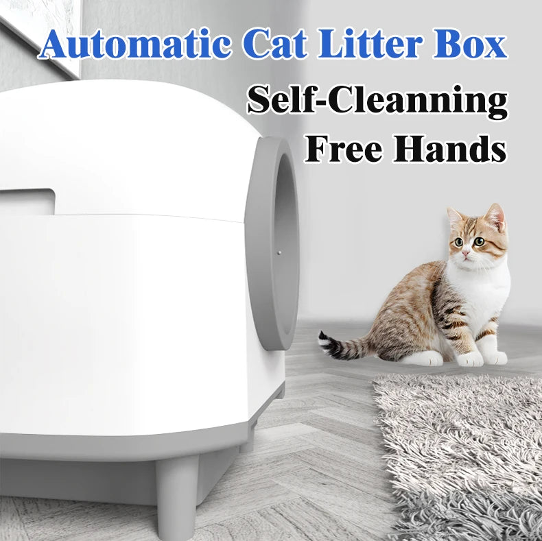 Litière Intelligente Autonettoyante pour Chat 80L avec Application – Bac à Litière Automatique avec WiFi & Contrôle des Odeurs