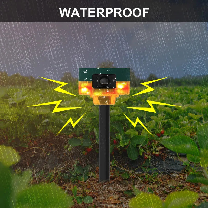 Solar Ultrasone Dierenverjager – Hond Blaffen Deterrent met Sensor & Zaklamp