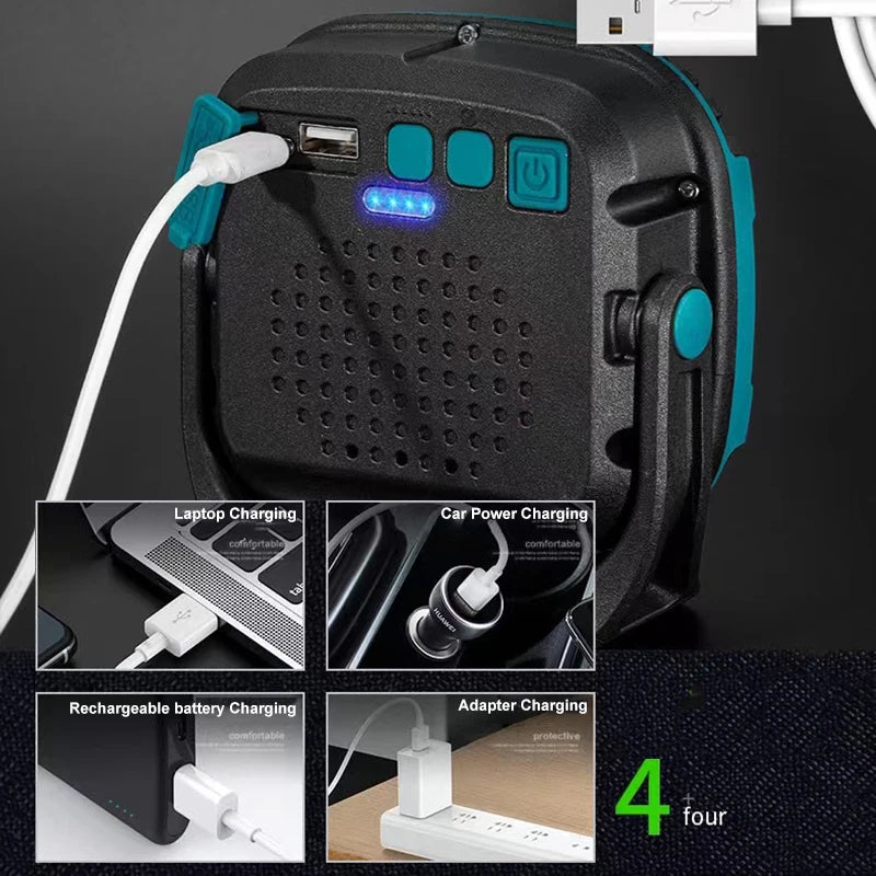 30W COB LED Oplaadbare Zaklamp 4000mAh – USB – Super Helder – Powerbank Functie