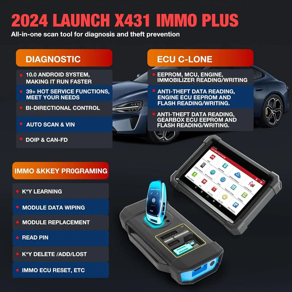 Launch X431 IMMO PLUS – Professioneller Autoschlüssel-Programmierer & OBD2-Diagnosegerät