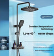Luxus Thermostatische Regendusche Set Schwarz – Messing Duscharmatur mit Handbrause & Massagestrahlen