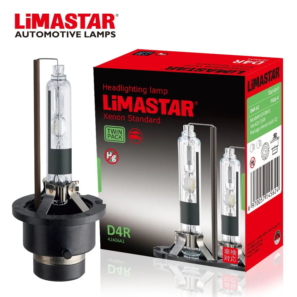 Ampoule xénon HID Limastar D4S 35 W 6000 K – Ampoule de remplacement pour phare d'origine