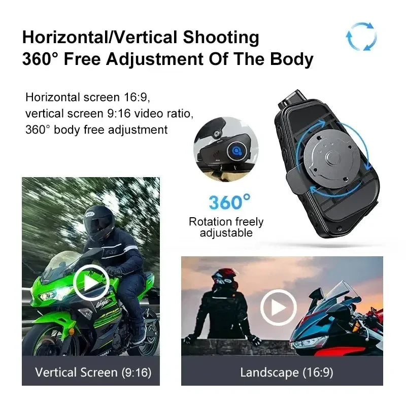 Q28-2X 1080P Motorcycle Helmet Intercom – Bluetooth Intercom met 1080P Camera (1000m Bereik)