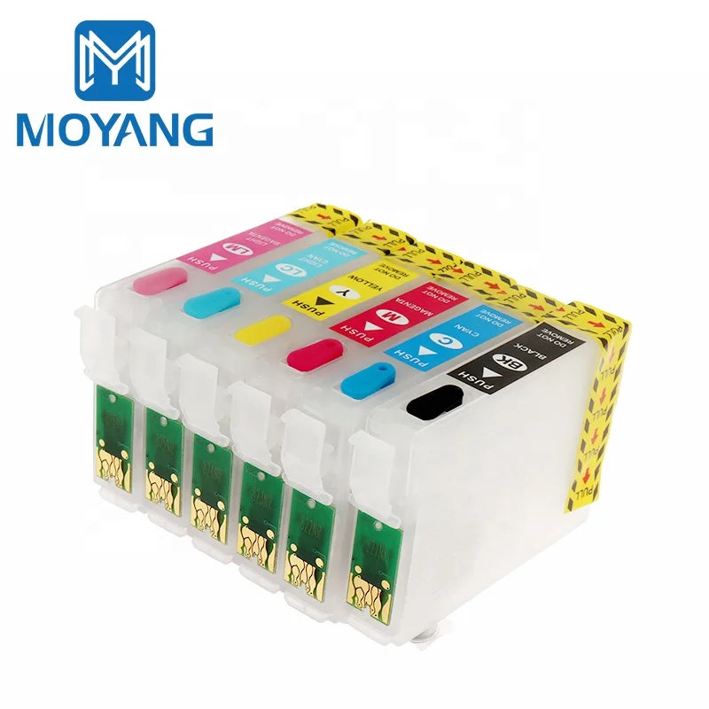 Ensemble de cartouches d'encre rechargeables MoYang T0821–T0826 pour Epson Stylus T50