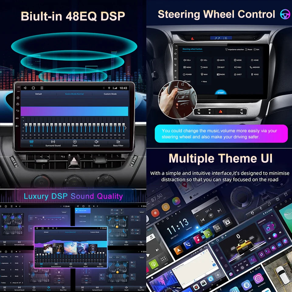 Autoradio Android 13 avec CarPlay et GPS pour Renault Dacia Lodgy (2021) / Dokker (2012–2020)