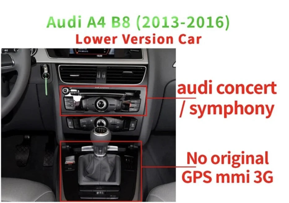 Android 13 8,8" Autoradio mit kabellosem CarPlay – Für Audi A4L / A4 B8 (2009–2016)