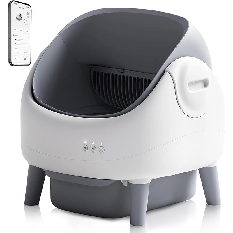 Slimme Zelfreinigende Kattenbak met App – Automatische Litter Box met Geurcontrole