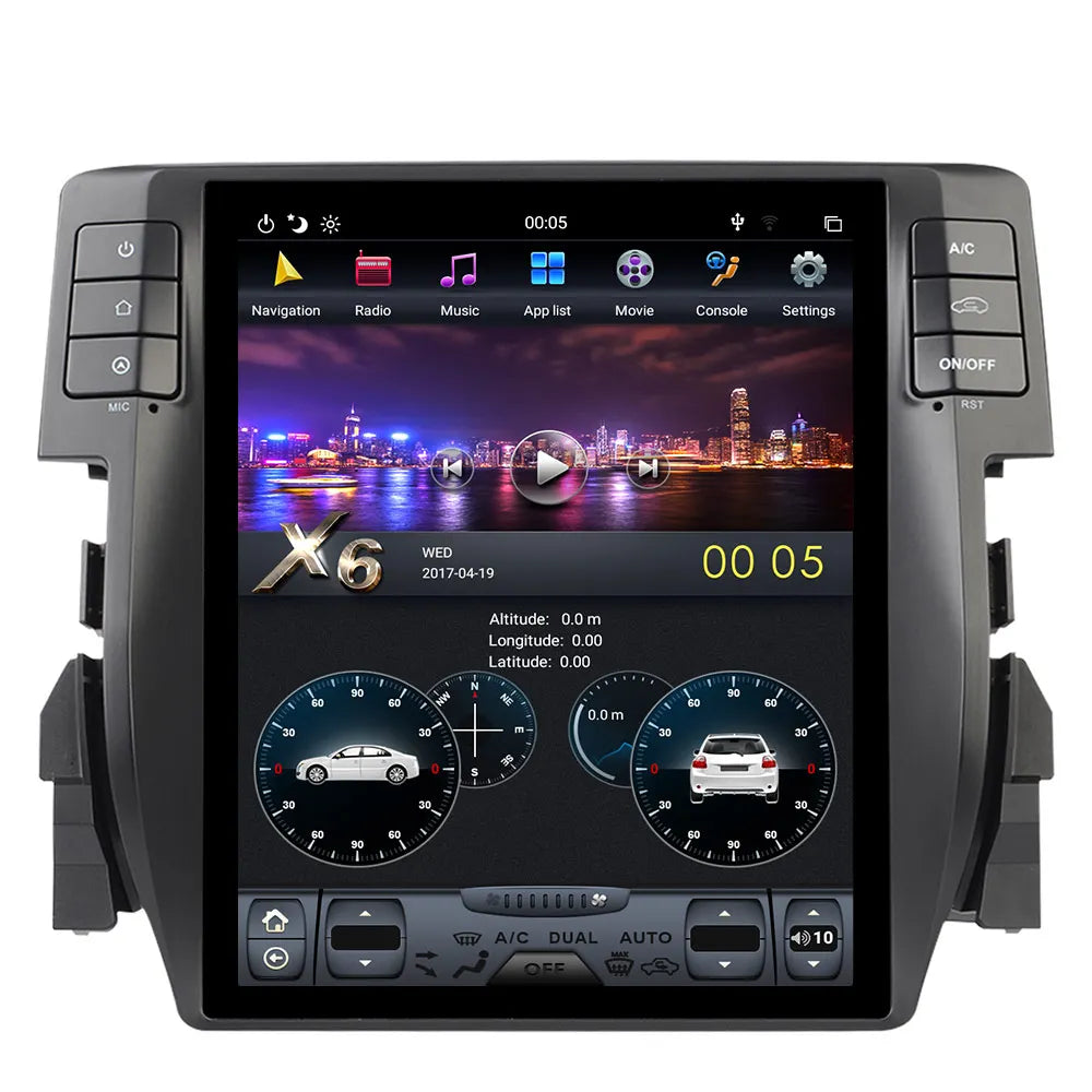 Android 13 Autoradio für Honda Civic (2016–2019) – 10,4-Zoll-Touchscreen-Navigation mit kabellosem CarPlay